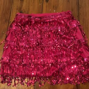 Spirit Halloween pink sequin frilly skirt